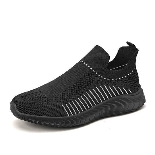 Damen Atmungsaktive Slip-On Sneakers mit elastischem Rippdesign EB