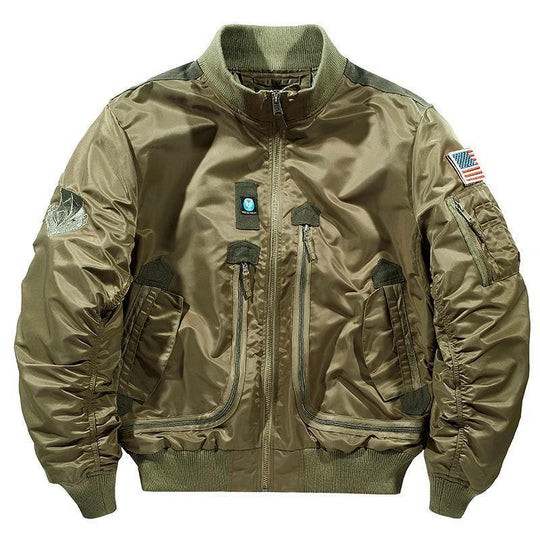 Herren Flieger-Bomberjacke mit multifunktionalen Reißverschluss- und Utility-Taschen EB