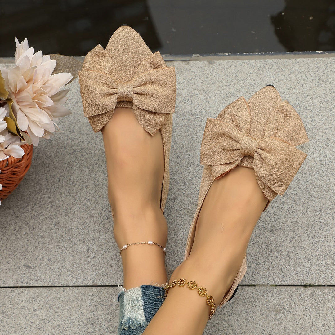 Damen elegante Ballerinas mit dekorativem Schleifen-Design EB