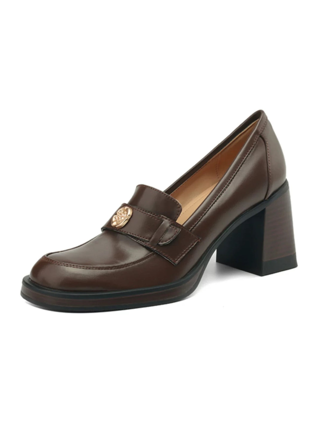 Damen Elegante und komfortable Mokassins mit blockierendem Absatz EB