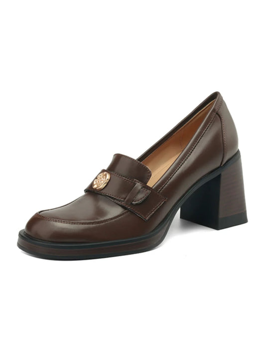 Damen Elegante und komfortable Mokassins mit blockierendem Absatz EB