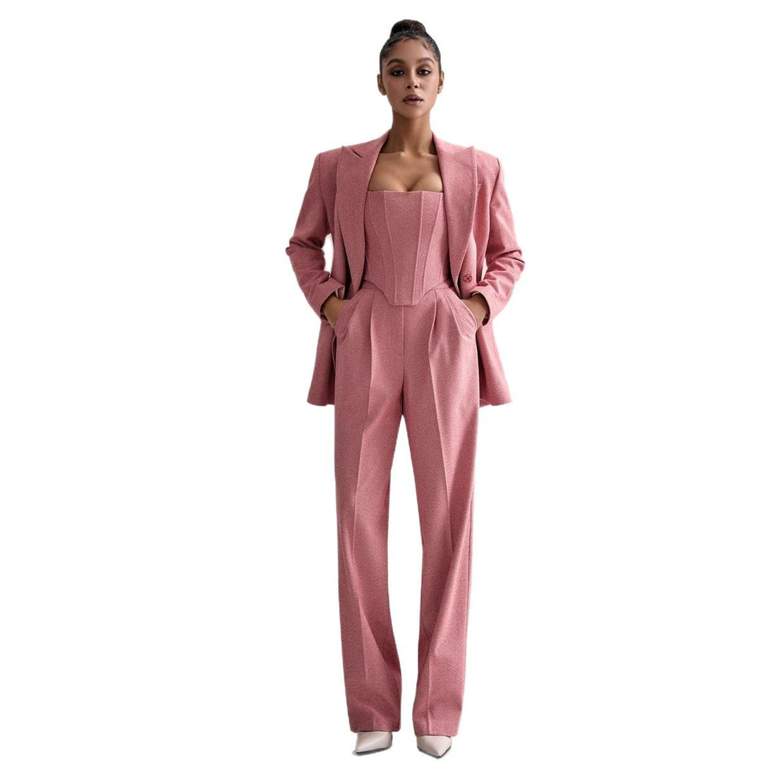 Damen Blazer mit Taillengürtel und schickem Revers EB