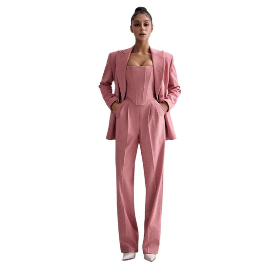 Damen Blazer mit Taillengürtel und schickem Revers EB