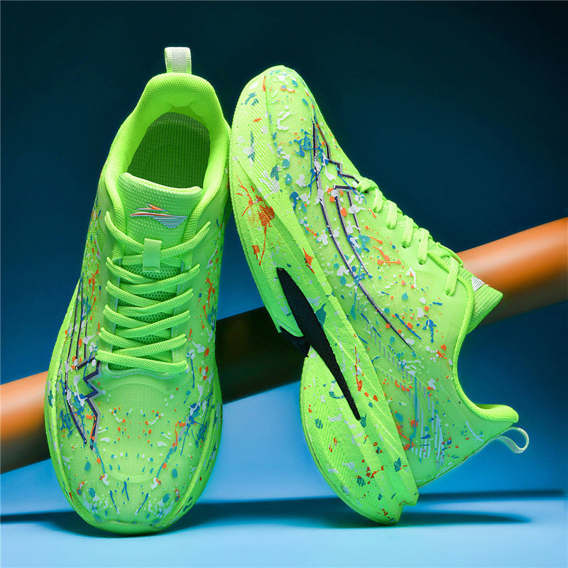 Unisex künstlerische Laufsneaker mit Spritzlack‑Design, reaktiver Hohlkern‑Dämpfung und Drehverschluss EB