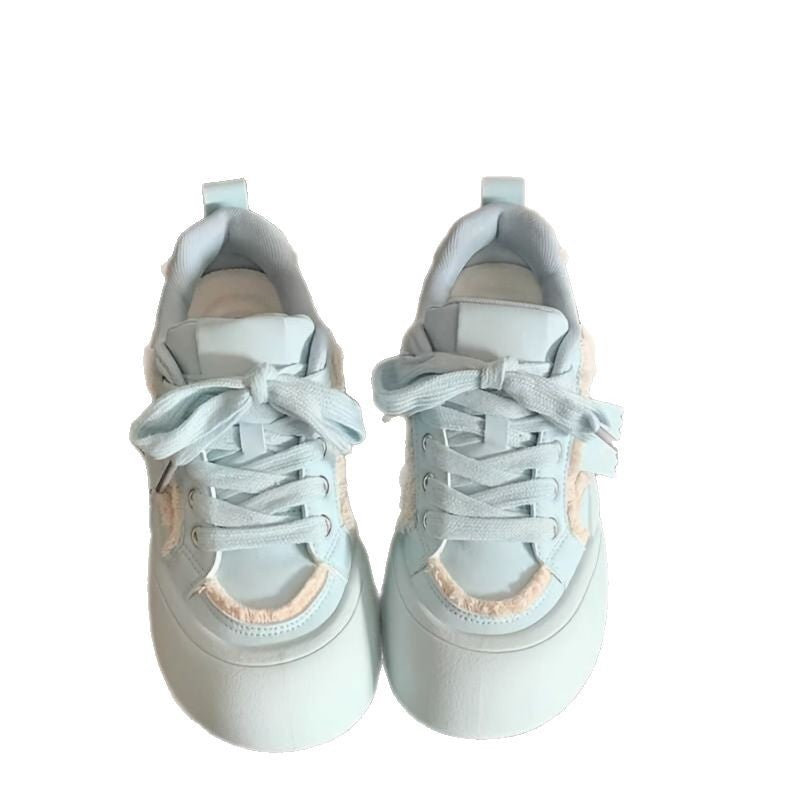 Damen Komfortable Sneakers mit voluminöser Sohle und verspielten Schnürdetails EB