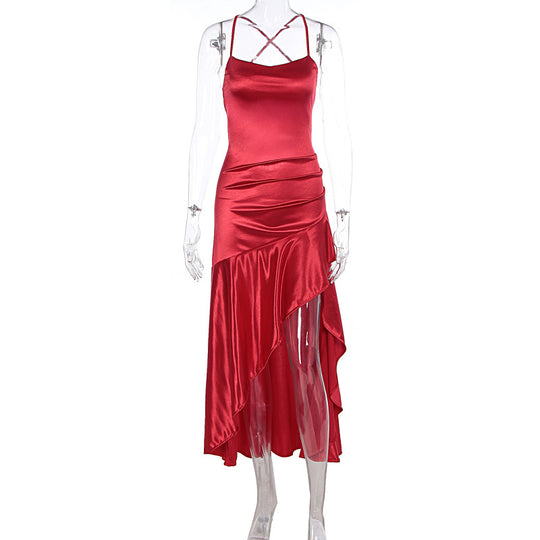 Damen Satin Abendkleid EB