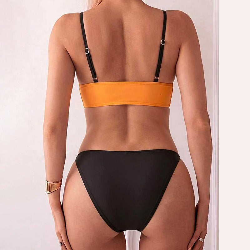 Damen Bikini-Oberteil mit kunstvollem Musterdruck und verstellbaren Trägern EB