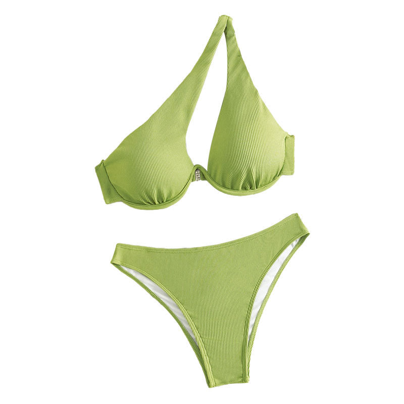 Damen Einteiliges Bademoden-Set mit asymmetrischem Trägerdesign EB