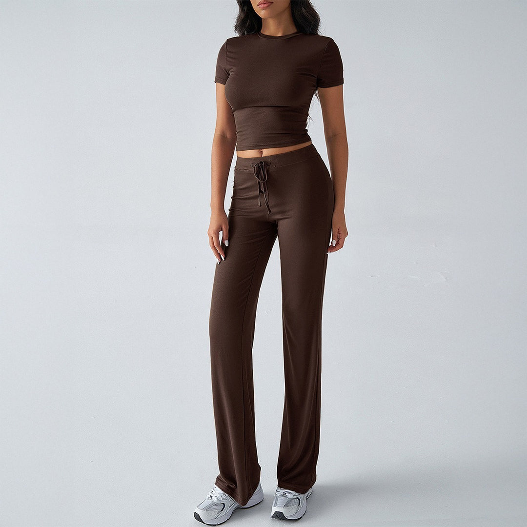 Damen Sportliches Lounge-Set mit elastischem Bund und figurbetontem Oberteil EB