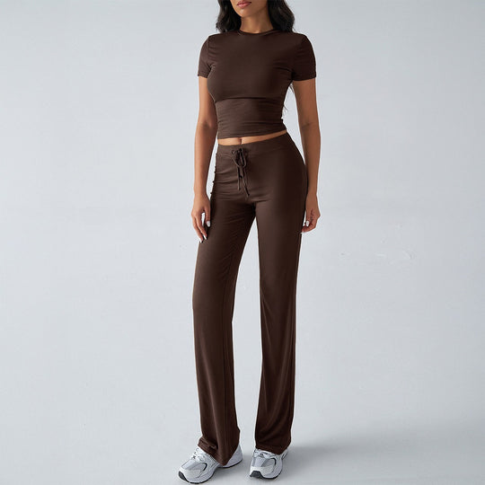 Damen Sportliches Lounge-Set mit elastischem Bund und figurbetontem Oberteil EB