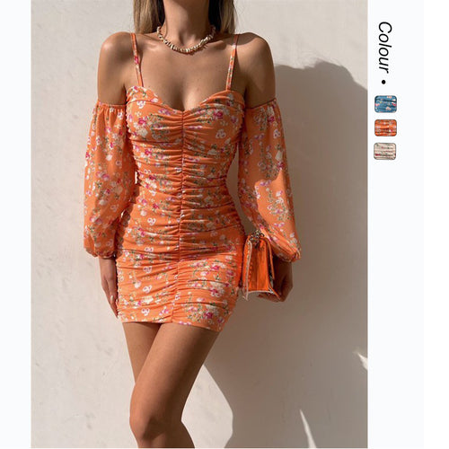 Damen Kurzarmkleid mit verspielten Rüschendetails und schulterfreiem Schnitt EB