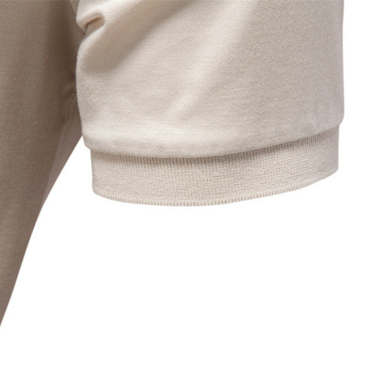 Herren nan feinstrickiges Kurzarm-Poloshirt mit offenem V-Kragen und elastischem Saum EB