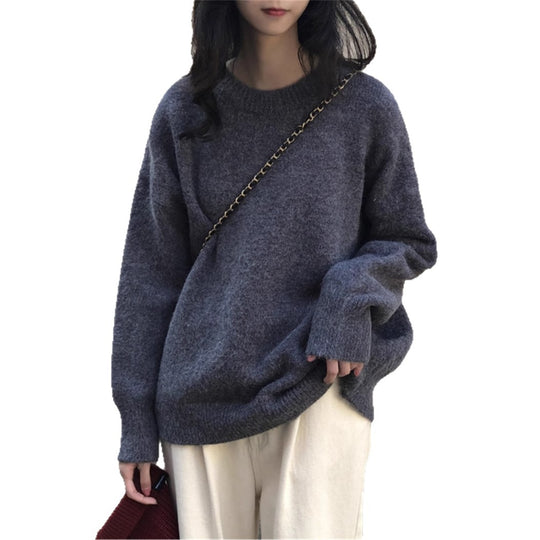 Damen Oversized Strickpullover mit weichem Material und lässigem Schnitt EB