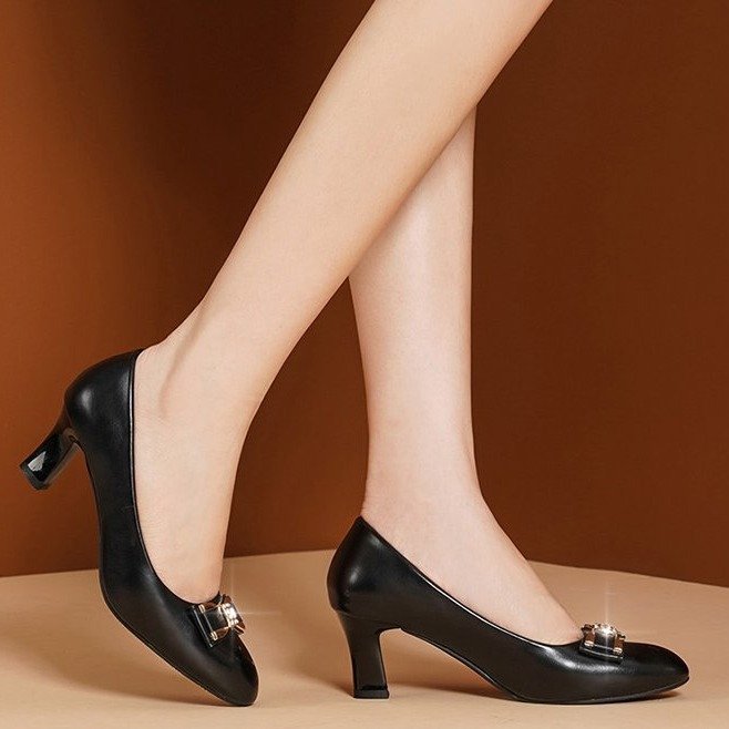 Damen Elegante Pumps mit modischer Schleifenverzierung und hochwertiger Absatz EB