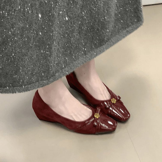 Damen elegante Ballerinas mit dekorativer Schleife und komfortablem Fußbett EB