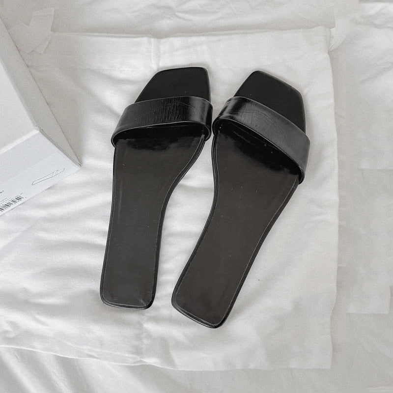 Damen Flache Sandalen mit geschwungenem Riemendesign und rutschfester Sohle EB