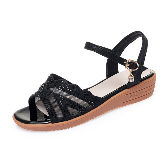 Damen Elegante Sandalen mit modischem Riemen und zierlichem Design EB