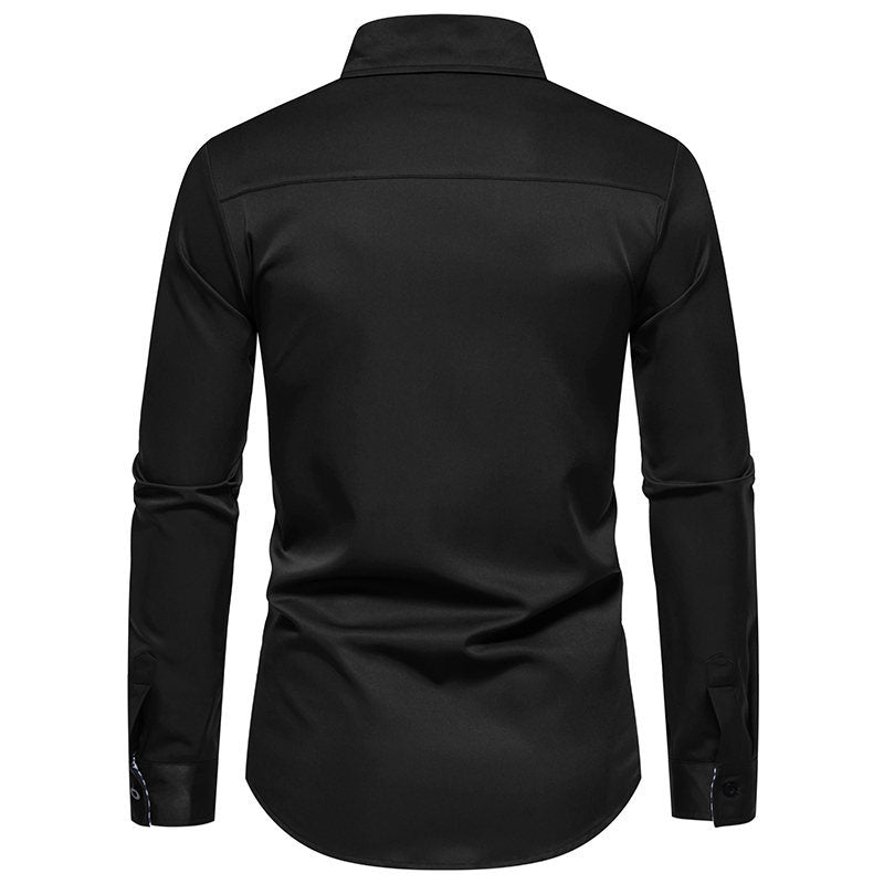 Herren Langarmhemd mit modernem Kontrastdesign EB
