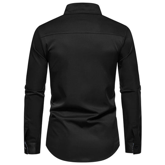 Herren Langarmhemd mit modernem Kontrastdesign EB