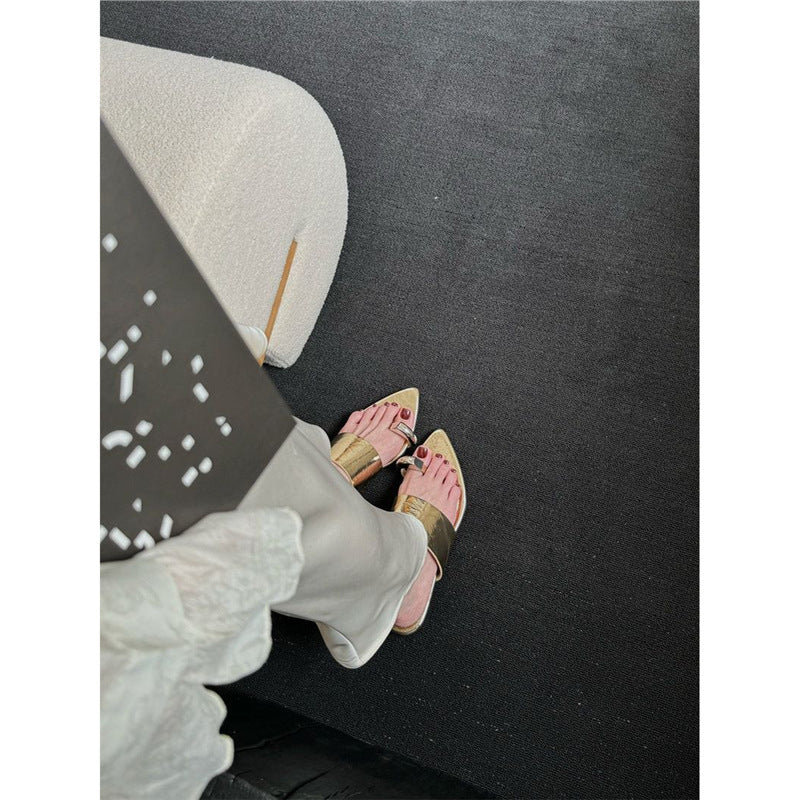 Damen elegante Mules mit funkelndem Design EB