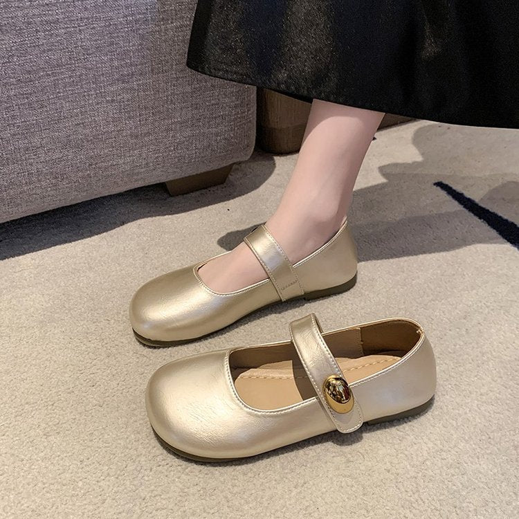 Damen elegante Ballerinas mit dekorativem Schnallenverschluss EB