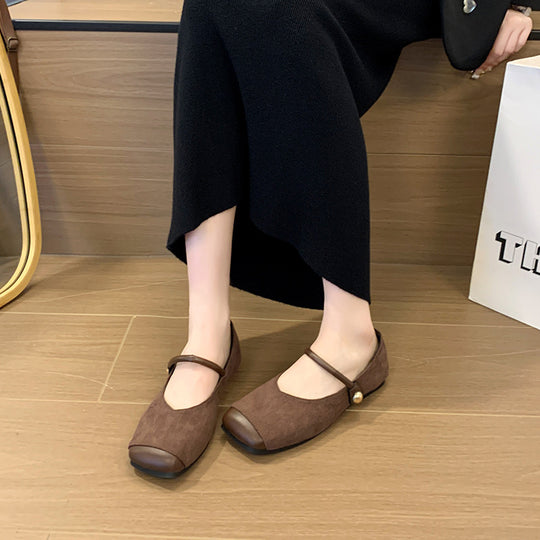 Damen Elegante Ballerinas mit modischem Riemchen und komfortablem Fußbett EB