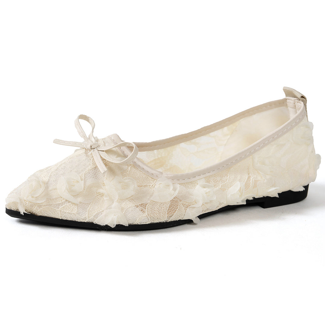 Damen elegante Spitzenschuhe mit floralem Design EB
