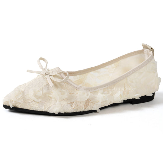 Damen elegante Spitzenschuhe mit floralem Design EB