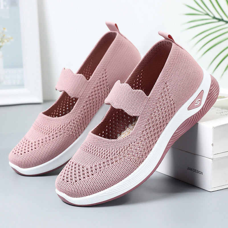 Damen Atmungsaktive Slip-On Sportschuhe mit elastischem Riemen EB