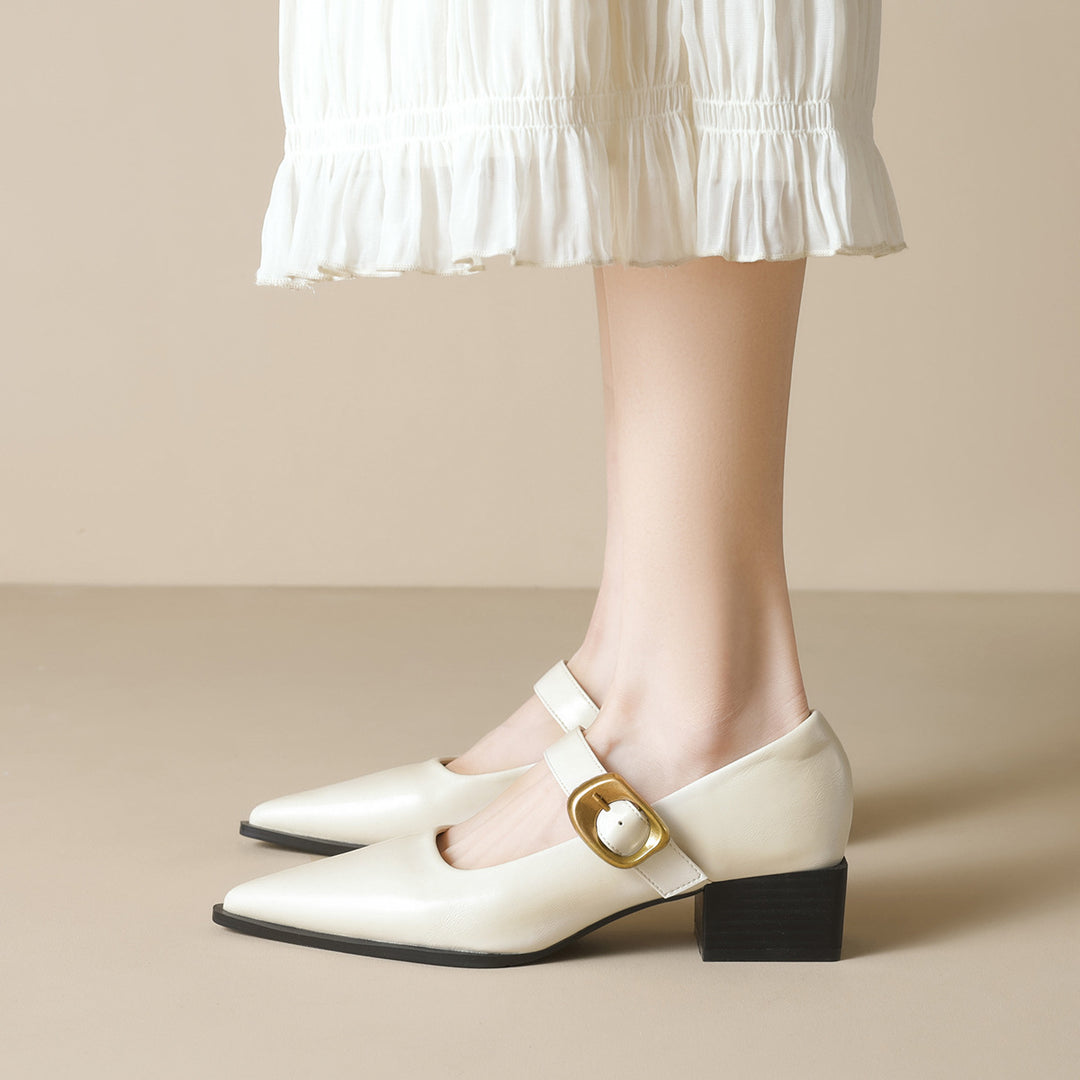 Damen elegante Mary-Jane Schuhe mit modischem Schnallenverschluss EB