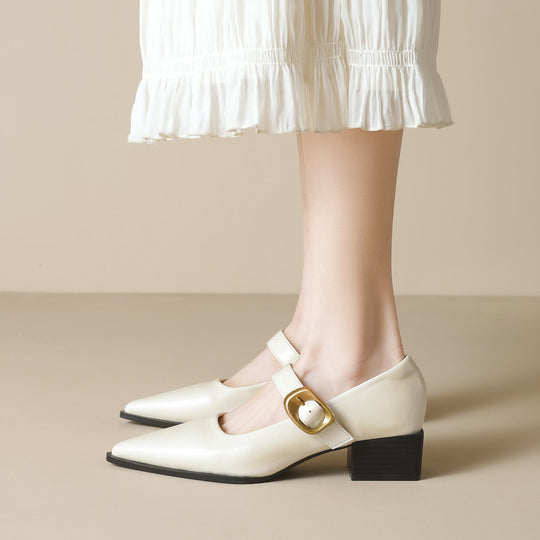 Damen elegante Mary-Jane Schuhe mit modischem Schnallenverschluss EB