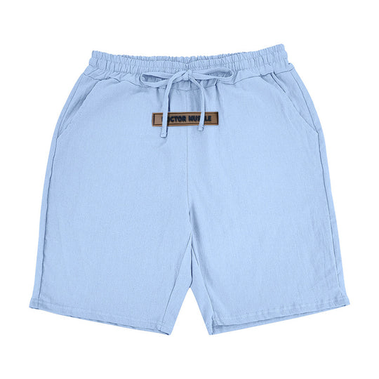 Herren lässige Strandshorts mit elastischem Bund und verstellbarem Kordelzug EB