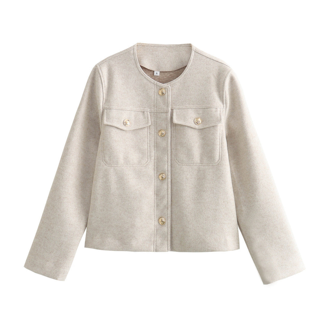 Damen moderne Jacke aus weichen Materialien mit strukturiertem Design EB