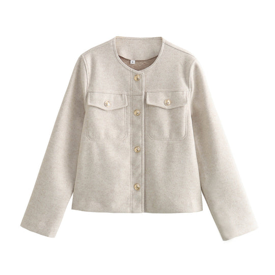 Damen moderne Jacke aus weichen Materialien mit strukturiertem Design EB