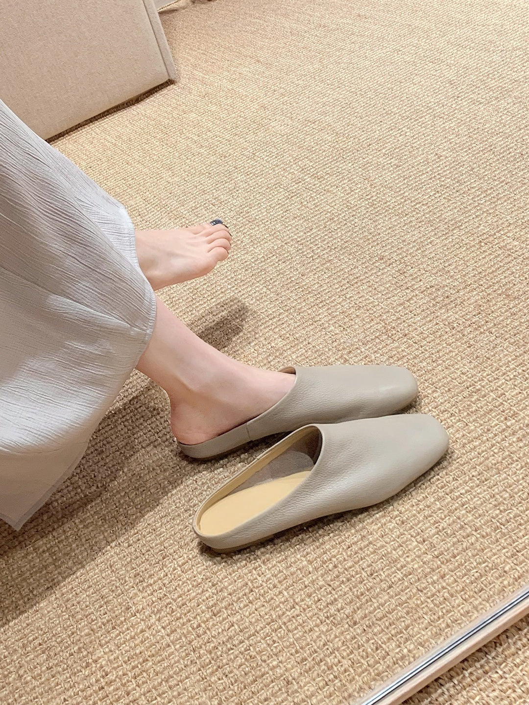Damen elegante Mules aus hochwertigem Leder mit Komfortsohle EB