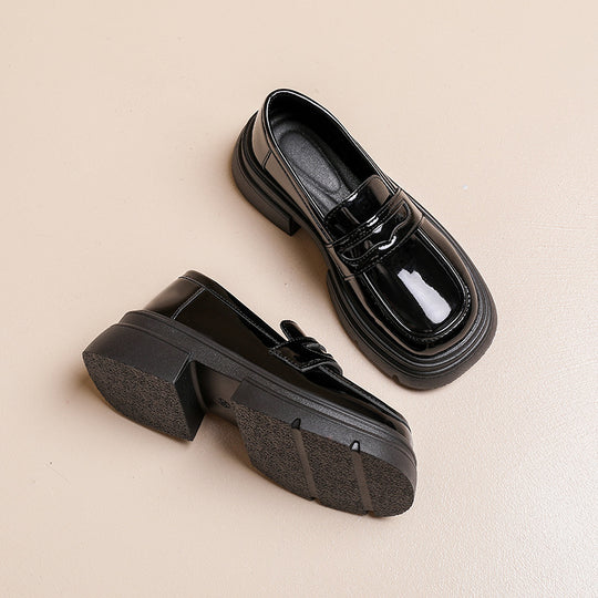 Damen modische Loafers mit robustem Plateau und eleganter Schnalle EB