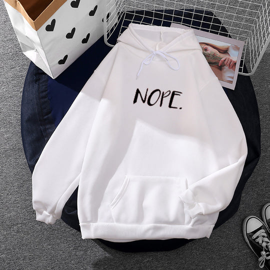 Damen nan lässiger Kapuzenpullover mit Statement-Print, Kängurutasche und weichem Fleece EB