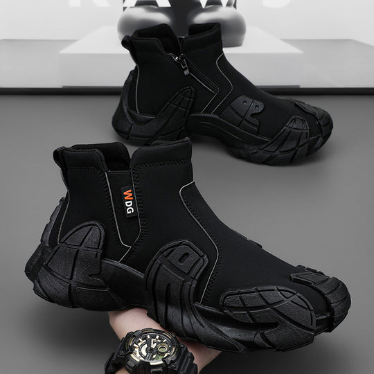 Herren robuste technische Chelsea-Boots mit neoprenartigem Schaft, seitlichem Reißverschluss und profiliertem Offroad-Laufsohle EB