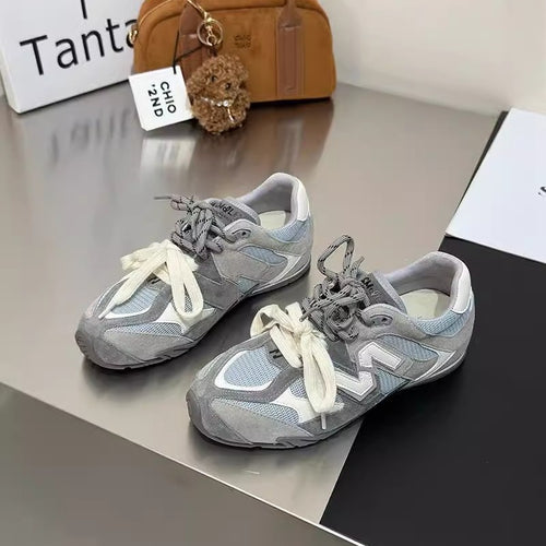 Damen sportliche Lauf-Sneaker mit atmungsaktivem Mesh-Obermaterial und kombiniertem Riemen EB