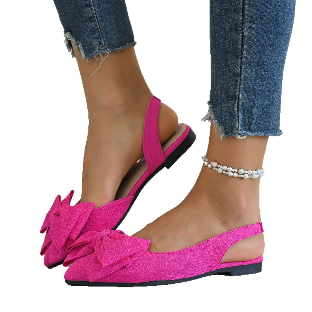 Damen Slingback-Pantoletten mit großem Schleifen-Design und komfortablem Fußbett EB