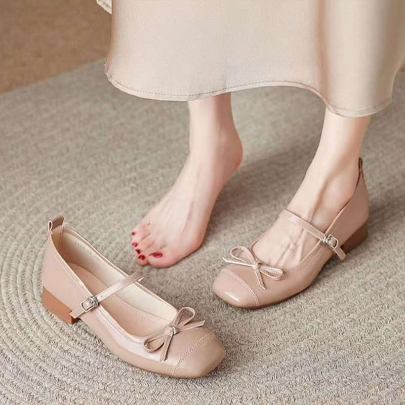 Damen Ballerinas mit dekorativem Riemchen und moderner Schleifenapplikation EB