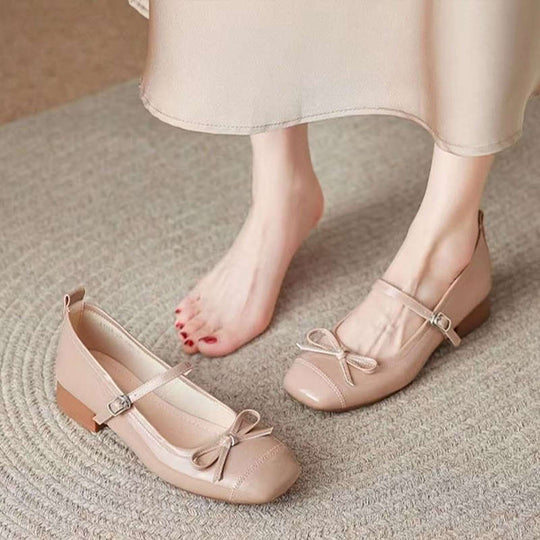 Damen Ballerinas mit dekorativem Riemchen und moderner Schleifenapplikation EB