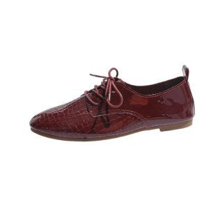 Damen Schnürschuhe im schimmernden Lackdesign mit Rautenprägung EB