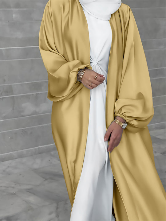 Damen eleganter Longcardigan aus fließendem Material mit weitem Schnitt EB
