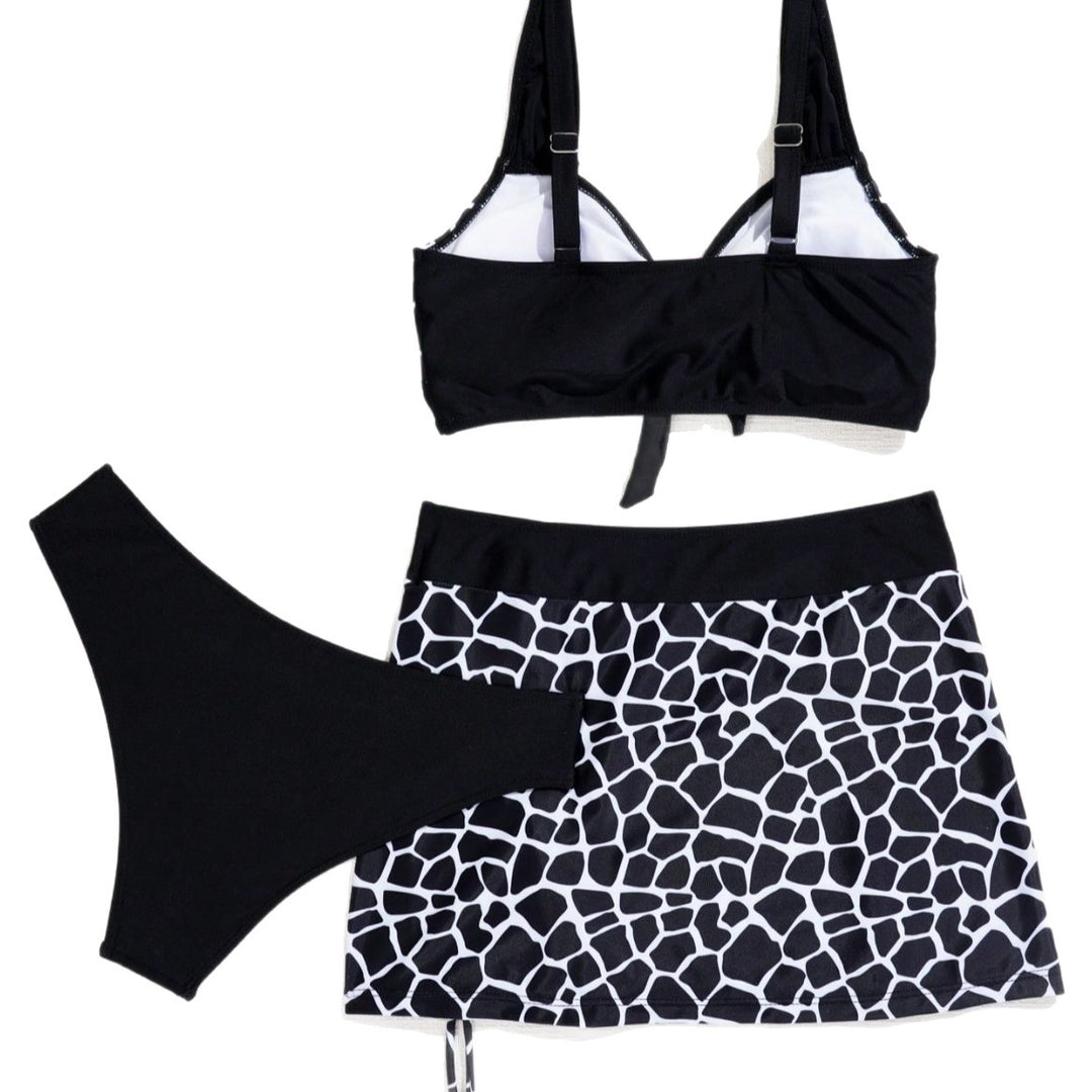 Damen Bikini-Oberteil mit Wickeloptik und Rüschendetails EB