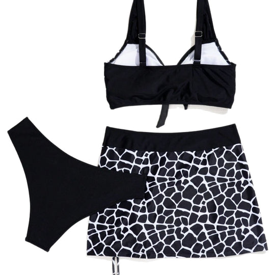 Damen Bikini-Oberteil mit Wickeloptik und Rüschendetails EB