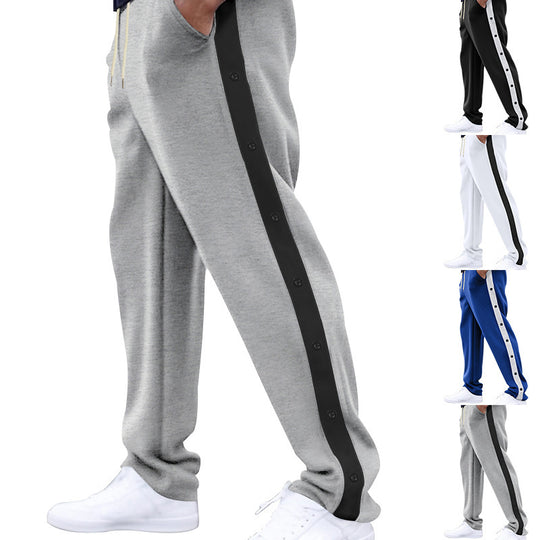 Damen Sportliche Freizeitpants mit Druckknöpfen an den Seiten EB