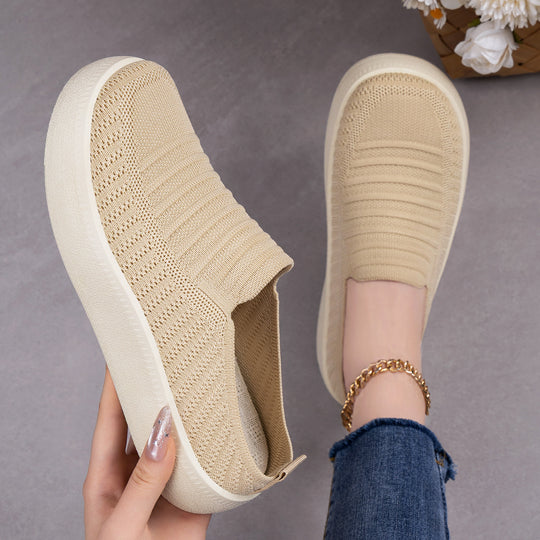 Damen Flexible Slip-On Sneakers mit leichtem Netzdesign EB