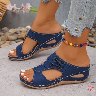 Damen Bequeme und luftige Pantoletten mit eleganten Durchbrüchen EB