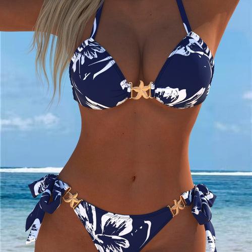 Damen Bikini mit dekorativen Schleifendetails EB